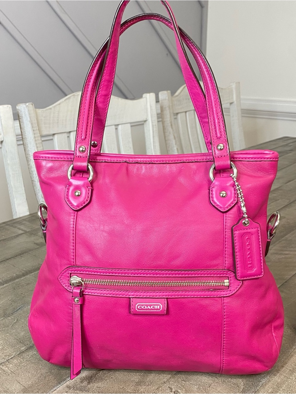Coach Daisy Mia Leather Convertible Crossbody Tote Bag Pink Magenta F23901 - Picture 4 of 12